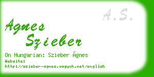 agnes szieber business card